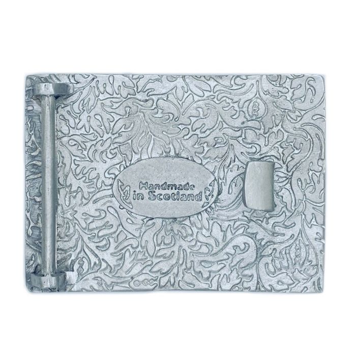 Lochcarron Of Scotland Plain Centre Celtic Kilt Belt Buckle In Polished Pewter