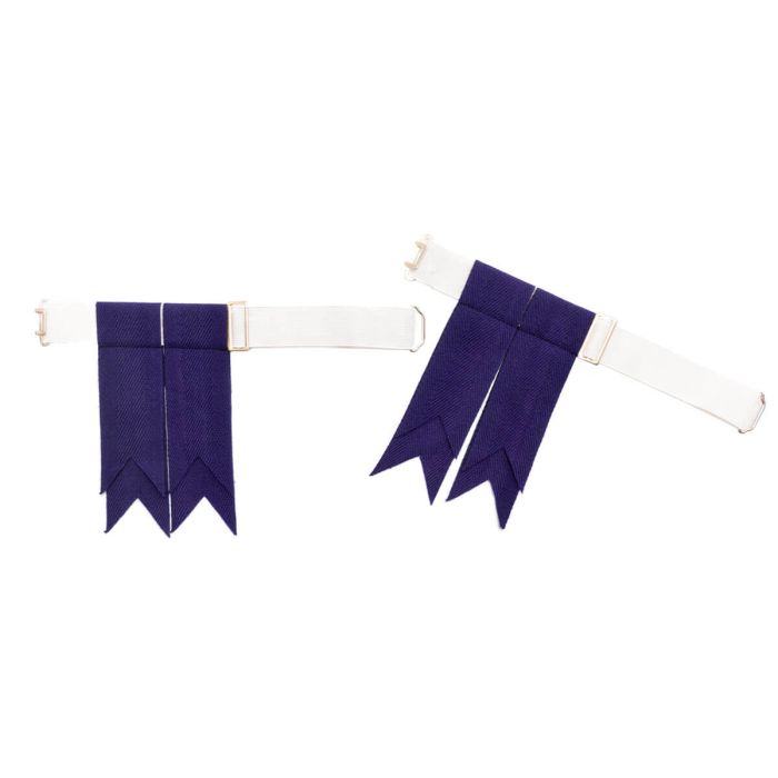 Lochcarron Of Scotland Purple Plain Coloured Garter Flashes