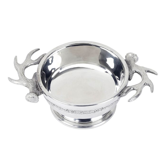 Lochcarron Of Scotland Quaich With Stag Antler Design