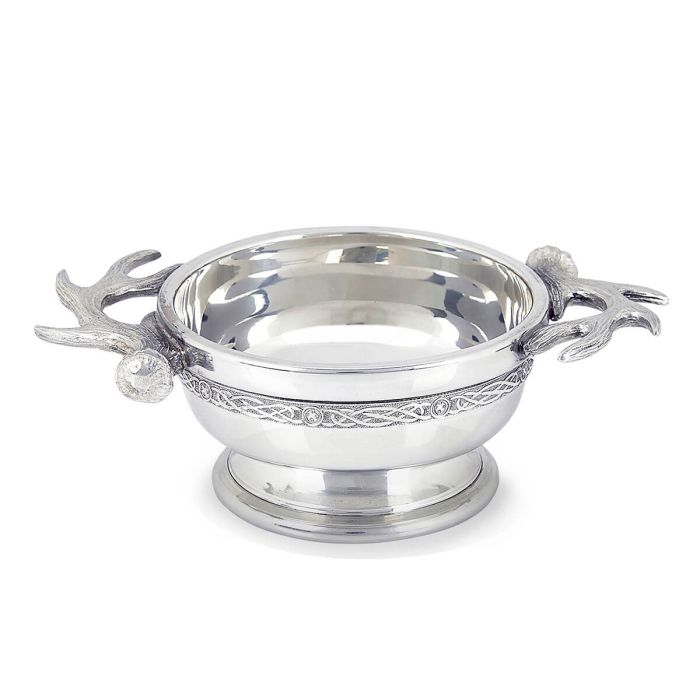 lochcarron of scotland Quaich with Stag Antler Design