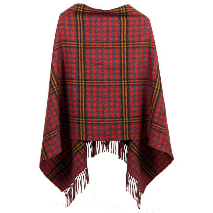 lochcarron of scotland Red Red Rose Tartan Lambswool Poncho