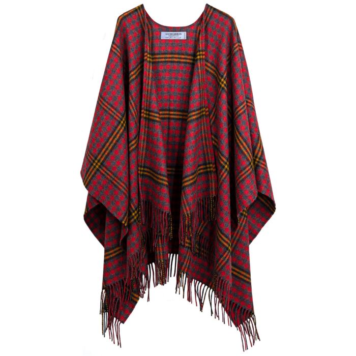 lochcarron of scotland Red Red Rose Tartan Lambswool Serape