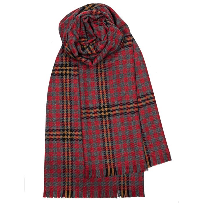 lochcarron of scotland Red Red Rose Tartan Luxury Fine Wool Stole lochcarron of scotland Red Red Rose Tartan Luxury Fine Wool Stole