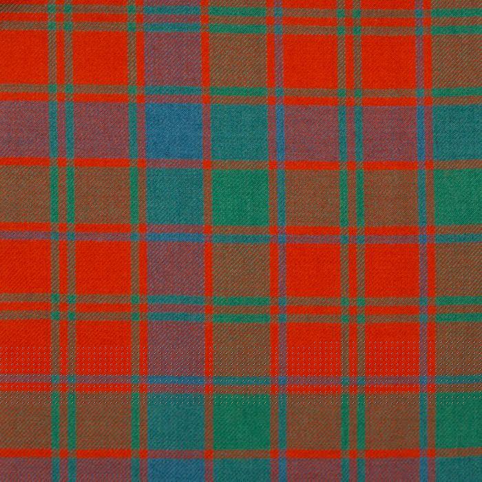 lochcarron of scotland Robertson Red Ancient Medium Weight Tartan Fabric