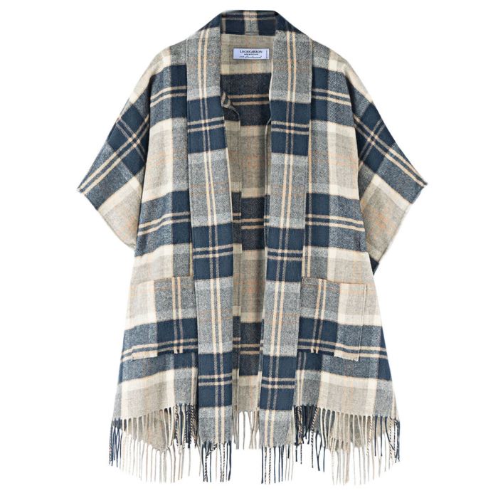 lochcarron of scotland Robyn Bannockbane Grey Tartan Lambswool Jacket