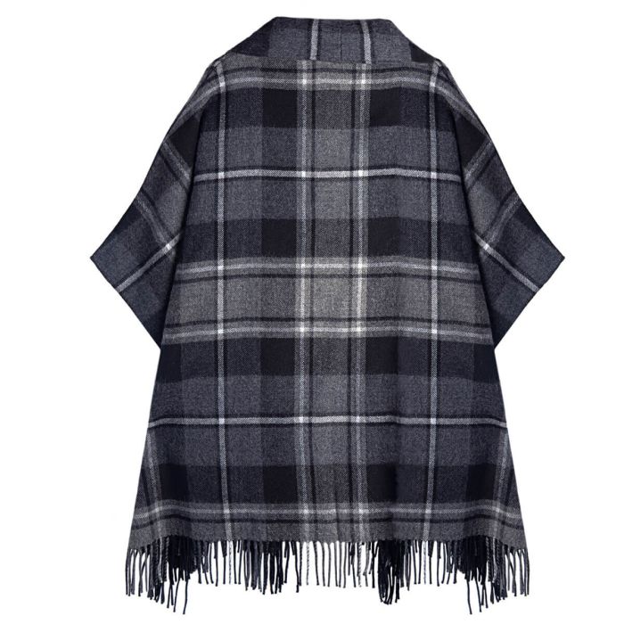 Lochcarron Of Scotland Robyn MacRae Hunting Grey Tartan Lambswool Jacket