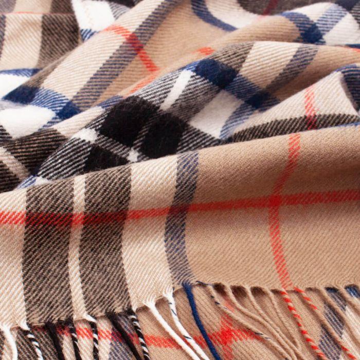 Lochcarron Of Scotland Robyn Thomson Camel Modern Tartan Lambswool Jacket