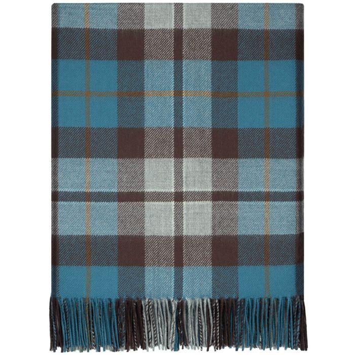 lochcarron of scotland Rose Hunting Grey Tartan Lambswool Blanket