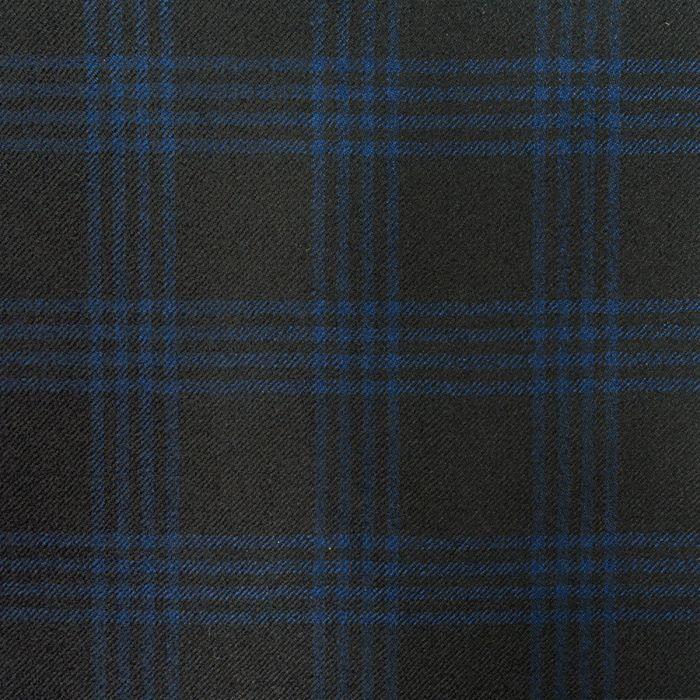 lochcarron of scotland Royal/Black Grid Check Lightweight Fabric