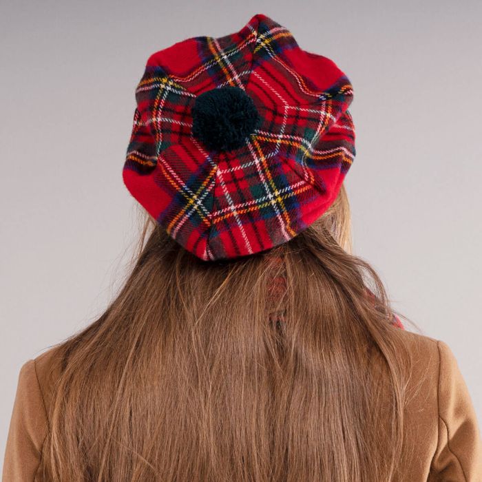 Lochcarron Of Scotland Royal Stewart Modern Tartan Brushed Wool Tam
