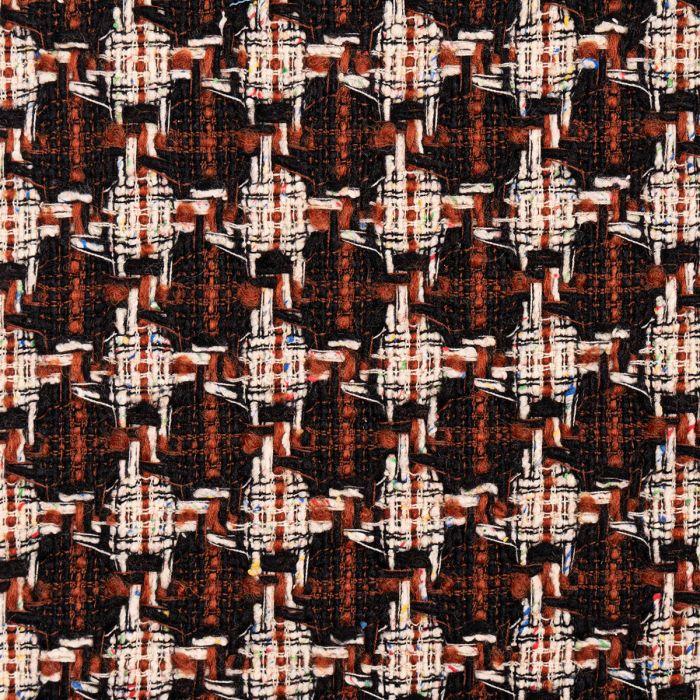 lochcarron of scotland Rust / Black Check Wool Tweed Fabric