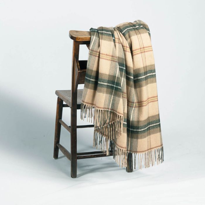 Lochcarron Of Scotland Saskatchewan Weathered Canadian Tartan Lambswool Blanket