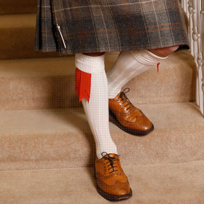 Lochcarron Of Scotland Scarlet Red Plain Coloured Garter Flashes