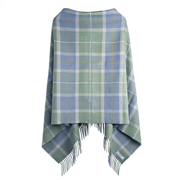 lochcarron of scotland Scottish Borderland Weathered Tartan Lambswool Poncho