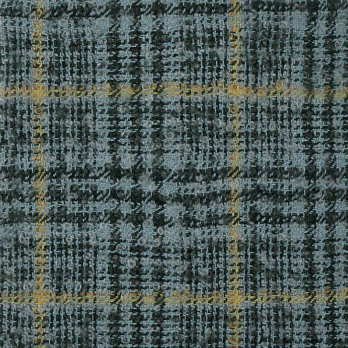 lochcarron of scotland Silver Glen Check Wool Mohair Loop Tweed Fabric