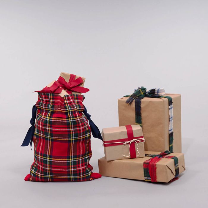 Lochcarron Of Scotland Small Santa Sack - Stewart Royal Modern