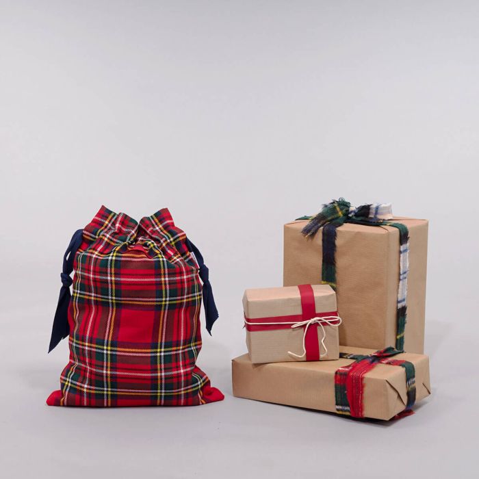 Lochcarron Of Scotland Small Santa Sack - Stewart Royal Modern