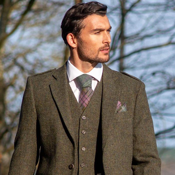 Lochcarron Of Scotland Spirit Of Scotland Weathered Selkirk Heavyweight Tweed Tie