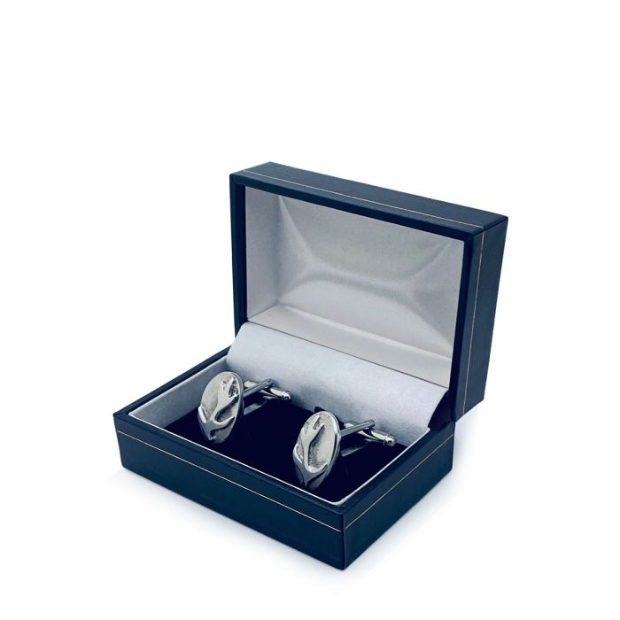 Lochcarron Of Scotland Stag Antler Cufflinks In Polished Pewter