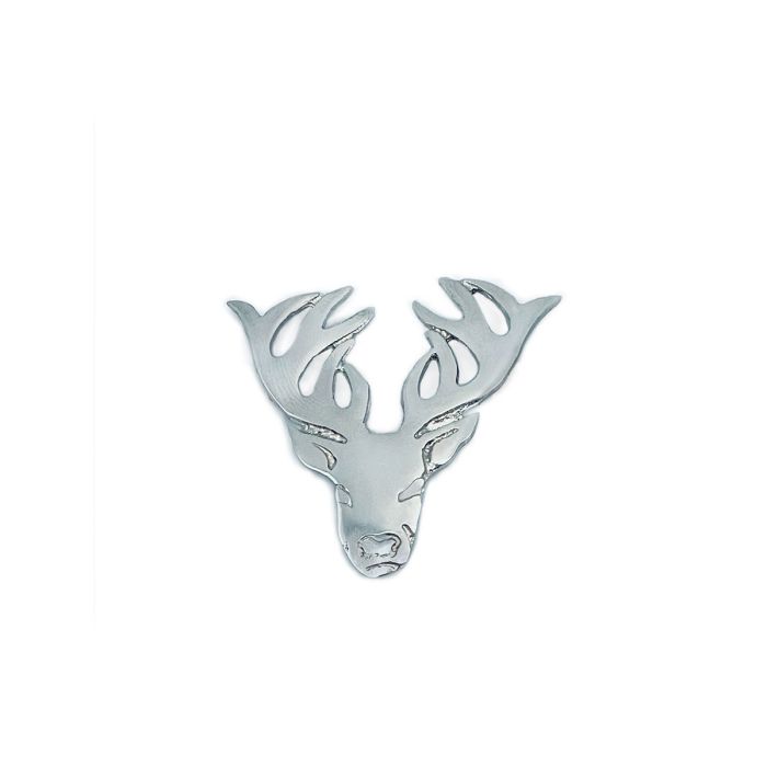 lochcarron of scotland Stag Small Brooch in Polished Pewter