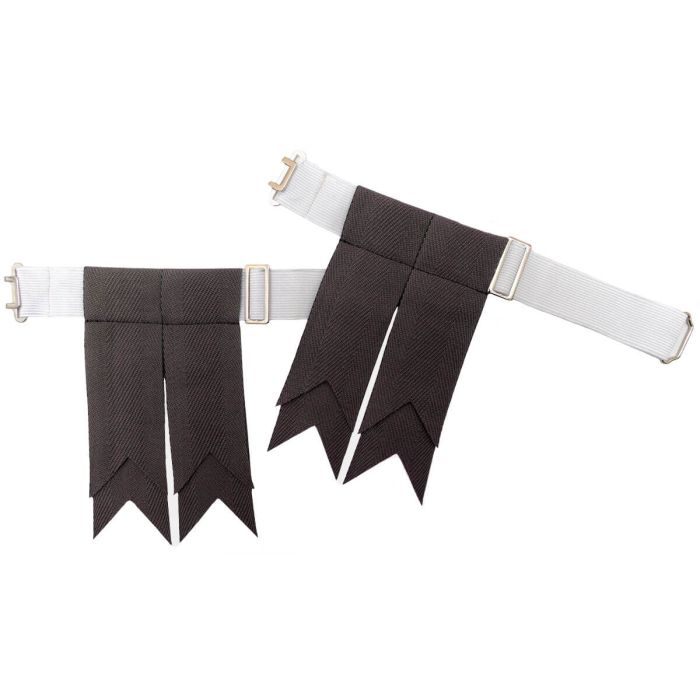 Lochcarron Of Scotland Stealth Grey Plain Coloured Garter Flashes