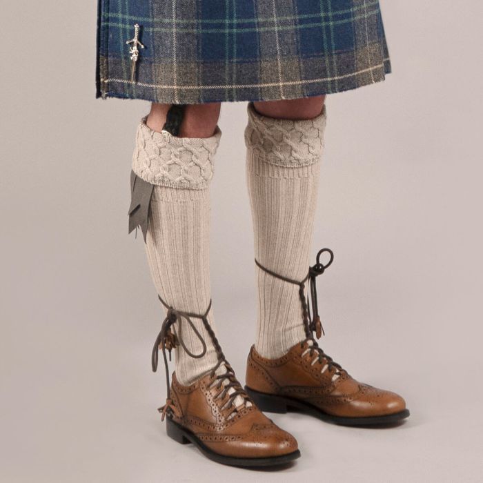 Lochcarron Of Scotland Stealth Grey Plain Coloured Garter Flashes