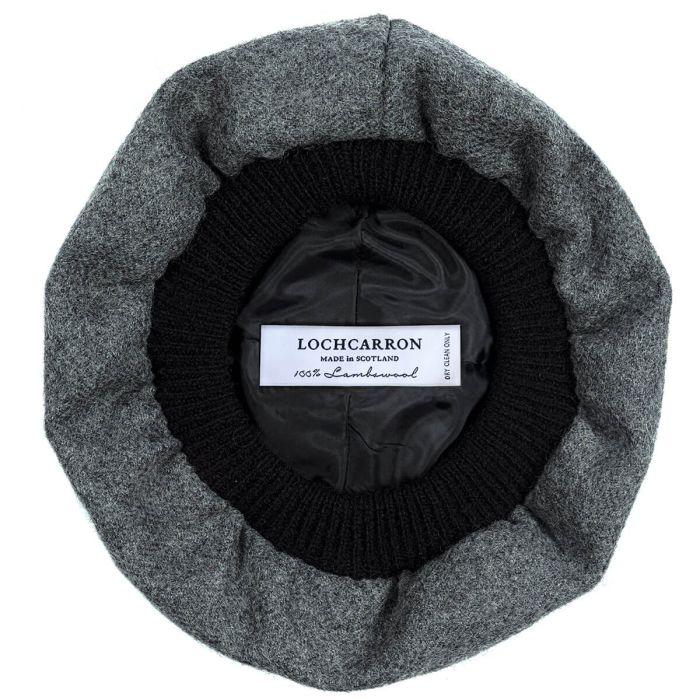 Lochcarron Of Scotland Steel Plain Coloured Brushed Wool Tam