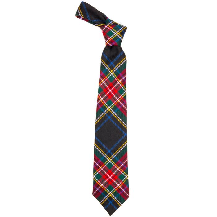 Lochcarron Of Scotland Stewart Black Modern Tartan Tie