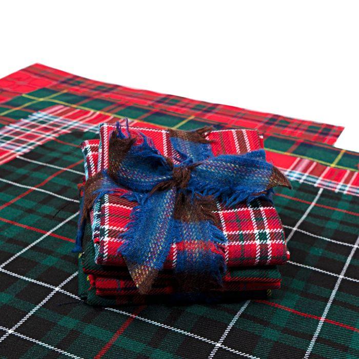 Lochcarron Of Scotland Strome Heavy Weight Fabric 4 Fat Quarters Modern Tartan - Craft Bundle