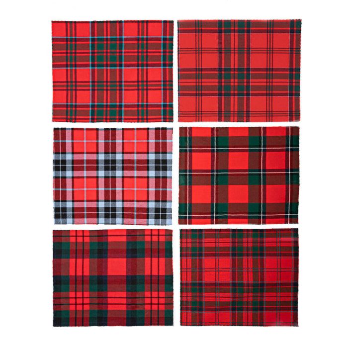 Lochcarron Of Scotland Strome Heavy Weight Fabric 6 Pcs Modern Tartan - Craft Bundle