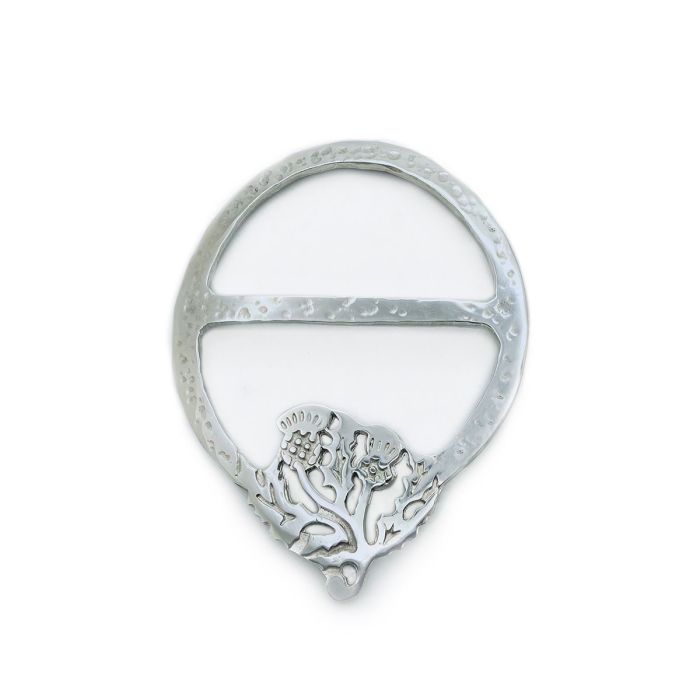 lochcarron of scotland Thistle Scarf Ring in Polished Pewter lochcarron of scotland Thistle Scarf Ring in Polished Pewter