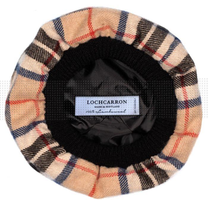 Lochcarron Of Scotland Thomson Camel Modern Tartan Brushed Wool Tam