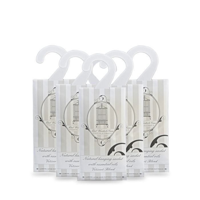 lochcarron of scotland Vetivert Blend Essential Oils Anti Moth Natural Hanging Sachets - Pack of 5