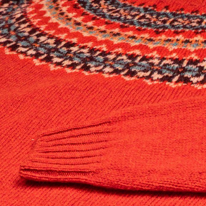 Lochcarron Of Scotland Women's Cara Carmen Fair Isle Knitted Wool Crew Neck Jumper