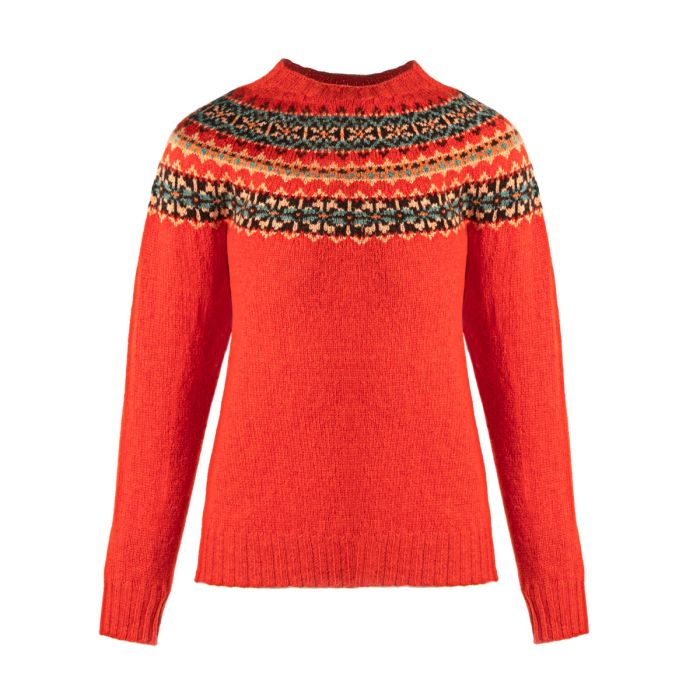 lochcarron of scotland Women's Cara Carmen Fair Isle Knitted Wool Crew Neck Jumper