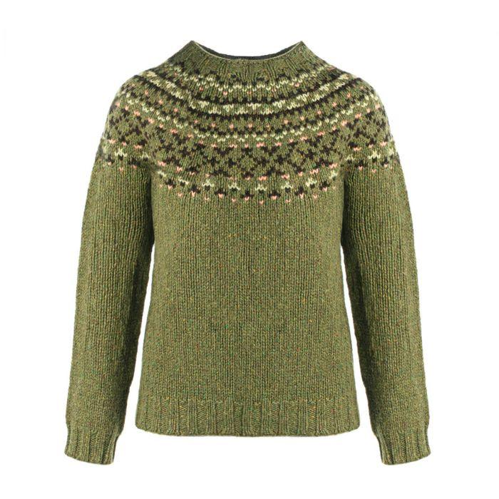 lochcarron of scotland Women's Freya Raasay Fair Isle Knitted Wool Crew Neck Jumper