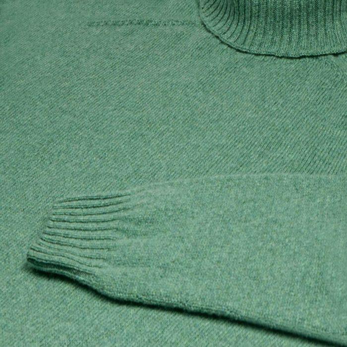 Lochcarron Of Scotland Women's Orla Strath Chunky Knitted Supersoft Wool Turtle Neck Jumper