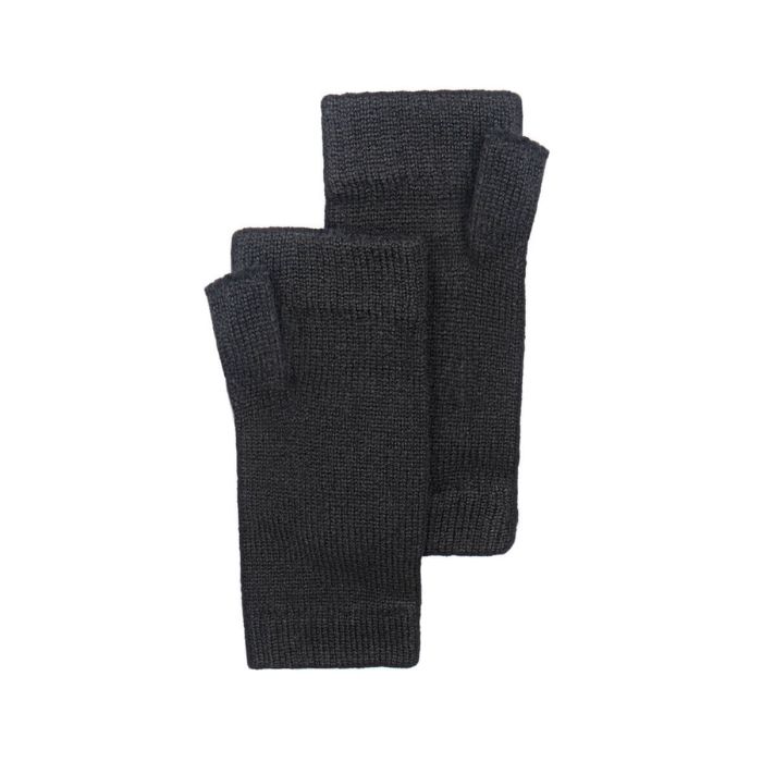 lochcarron of scotland Womens Black Cashmere Wrist Warmers Fingerless Gloves