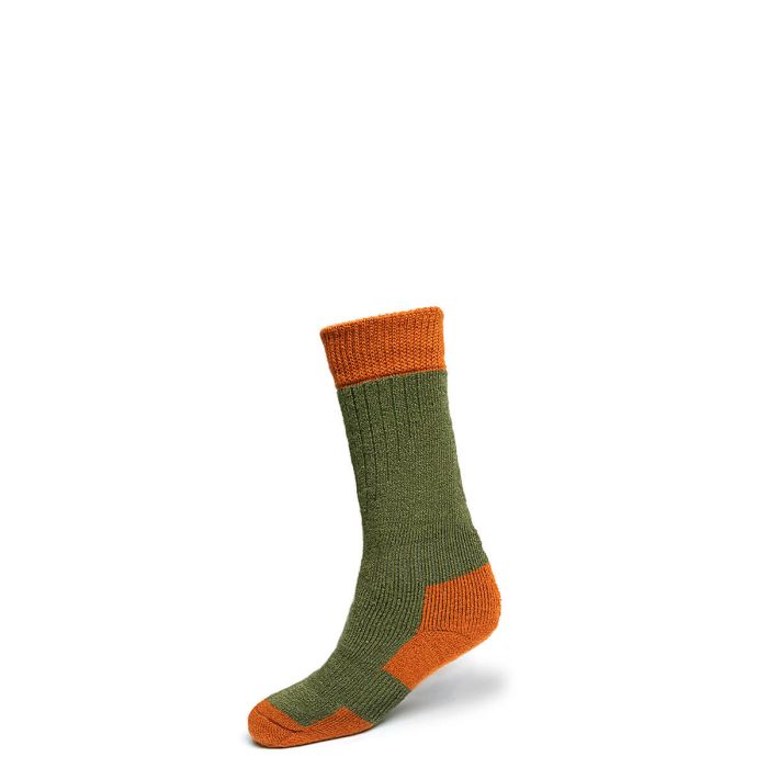 Lochcarron Of Scotland Womens Dark Olive Glen Crew Length Merino Blend Socks