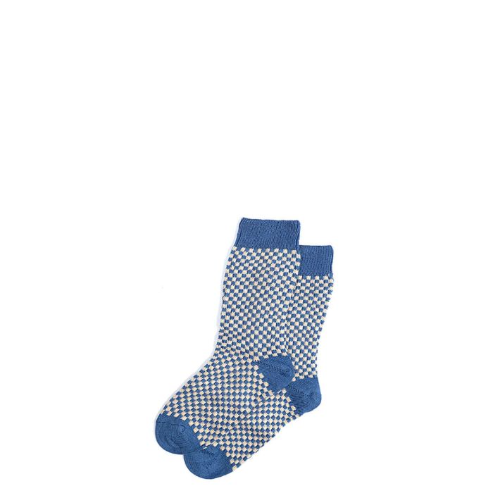 lochcarron of scotland Womens Denim Gingham Merino Blend Socks