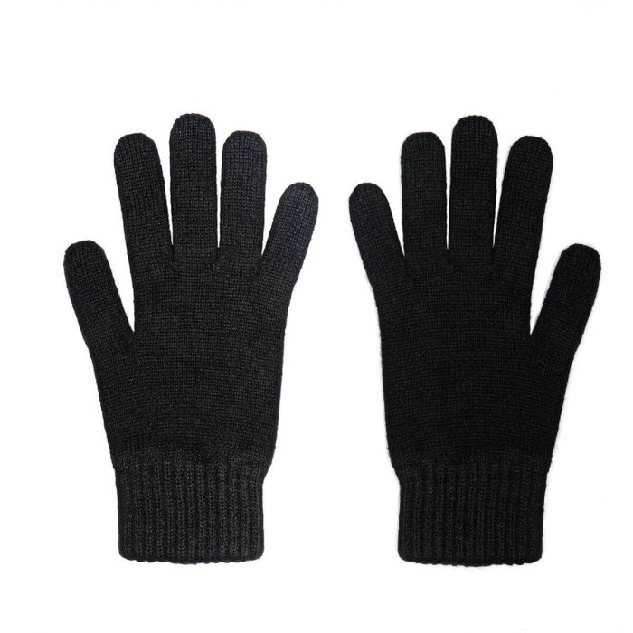 Lochcarron Of Scotland Womens Luxury Black Cashmere Gloves