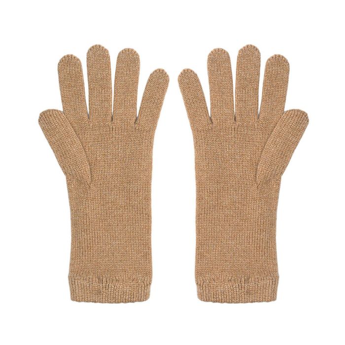 Lochcarron Of Scotland Womens Luxury Camel Slim Fit Cashmere Gloves