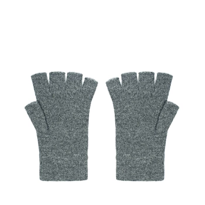 Lochcarron Of Scotland Womens Luxury Dark Granite Cashmere Fingerless Gloves