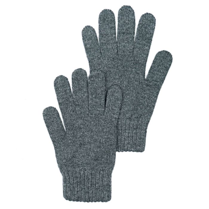 lochcarron of scotland Womens Luxury Dark Granite Cashmere Gloves