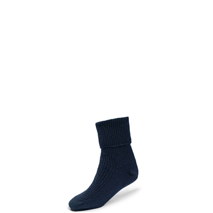 Lochcarron Of Scotland Womens Luxury Ribbed Dark Navy Cashmere Socks