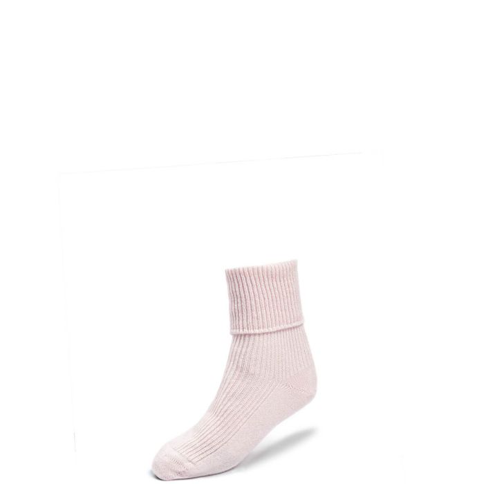 Lochcarron Of Scotland Womens Luxury Ribbed Pale Pink Cashmere Socks