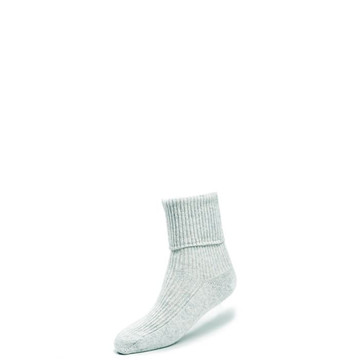 Lochcarron Of Scotland Womens Luxury Ribbed Silver Cashmere Socks