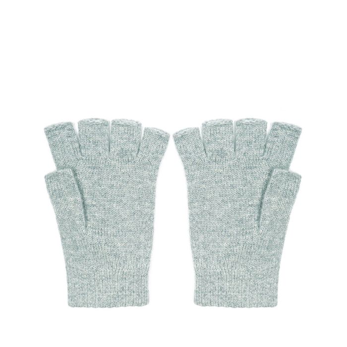 Lochcarron Of Scotland Womens Luxury Silver Cashmere Fingerless Gloves