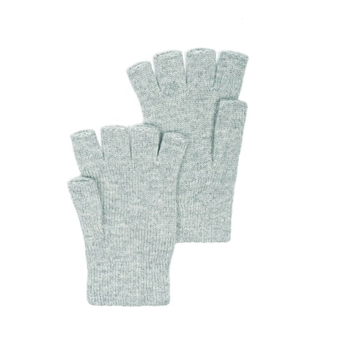 lochcarron of scotland Womens Luxury Silver Cashmere Fingerless Gloves