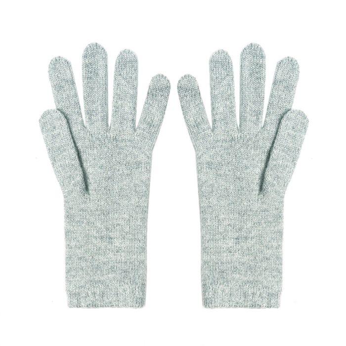 Lochcarron Of Scotland Womens Luxury Silver Grey Slim Fit Cashmere Gloves